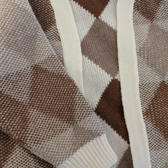 Sadie & Sage T-Rust Rowan Argyle Cardigan size L - Picture 6 of 8